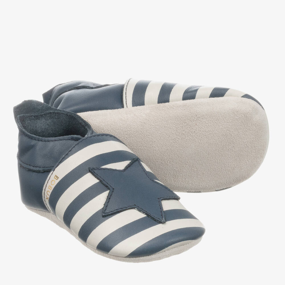 Bobux - Chaussons bleus en cuir | Childrensalon