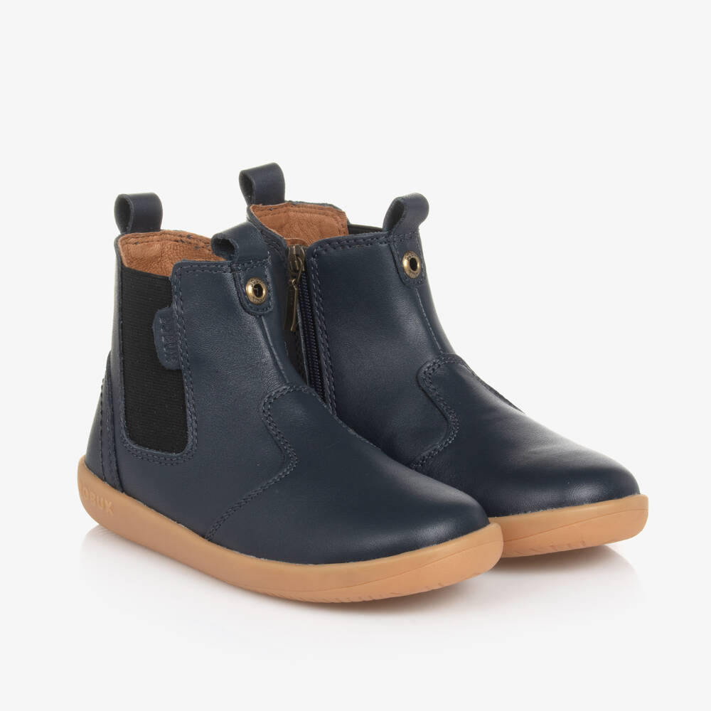 Bobux Kid +-Boys Azure Leather Footwear | Childrensalon Outlet