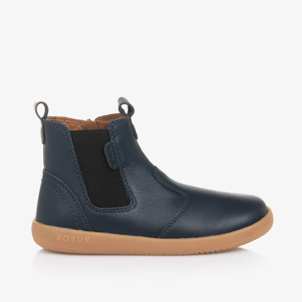 Bobux Kid +-Boys Azure Leather Footwear | Childrensalon Outlet