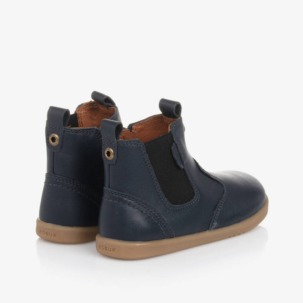 Bobux IWalk-Boys Azure Leather Zip Boots | Childrensalon Outlet