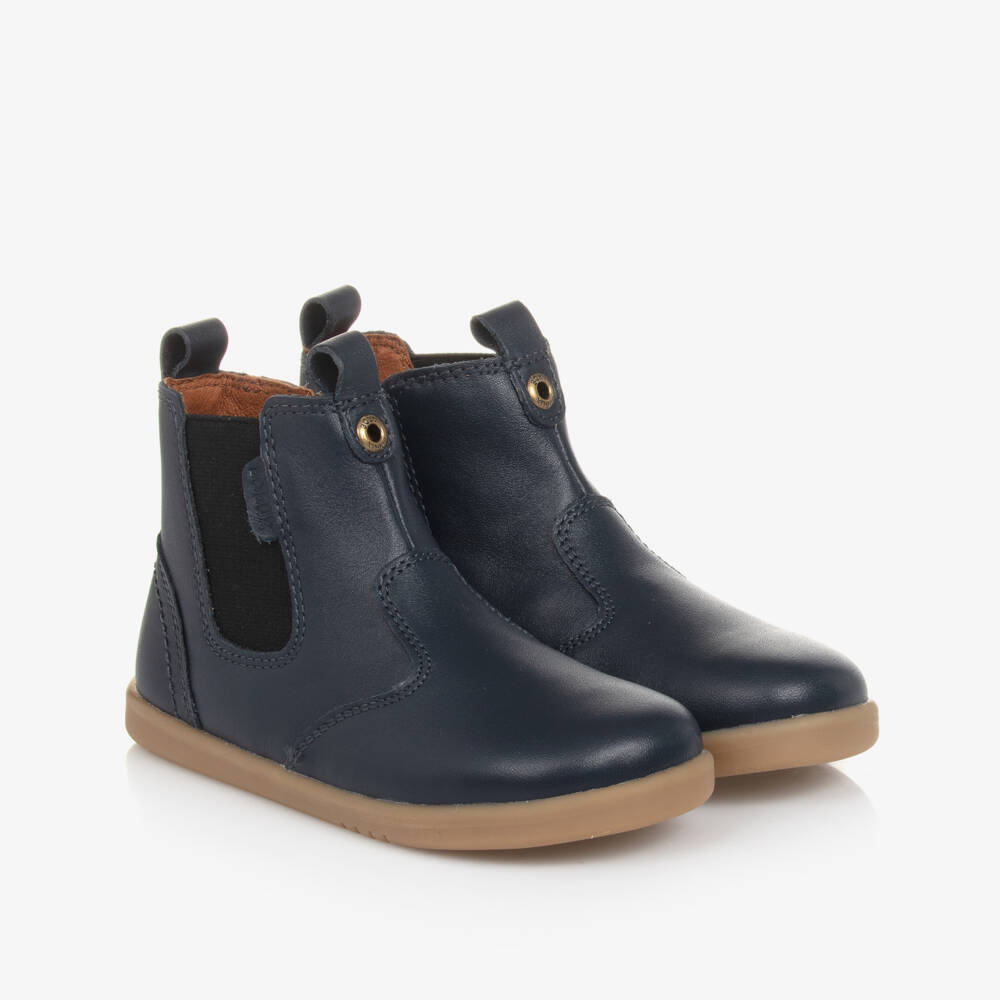 Bobux IWalk-Boys Azure Leather Zip Boots | Childrensalon Outlet