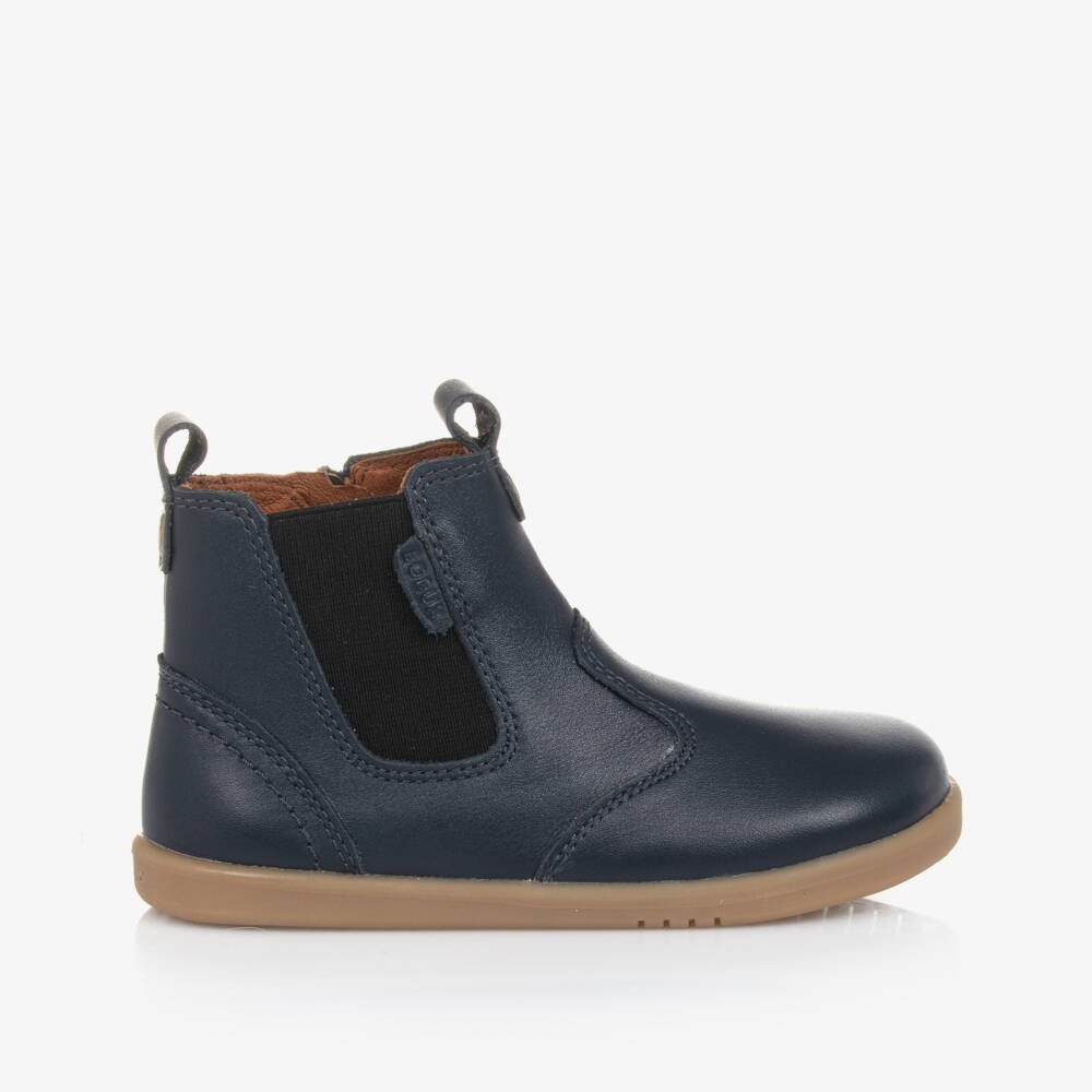 Bobux IWalk-Boys Azure Leather Zip Boots | Childrensalon Outlet
