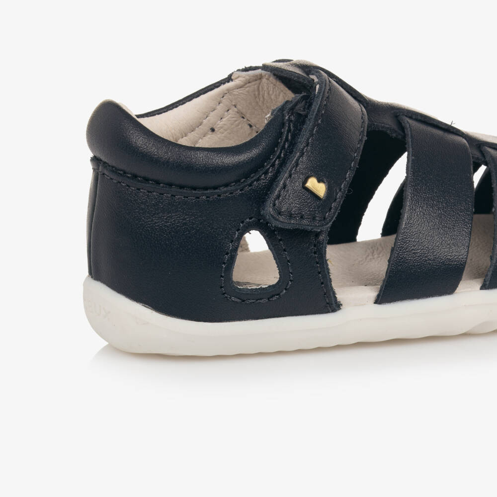 بوباكس Step Up-صنادل مشي جلدية زرقاء للأولاد | Childrensalon Outlet