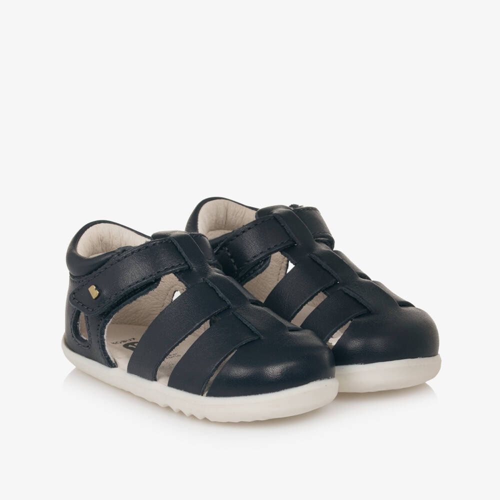 Bobux Step Up-Boys Blue Leather Walking Sandals | Childrensalon Outlet