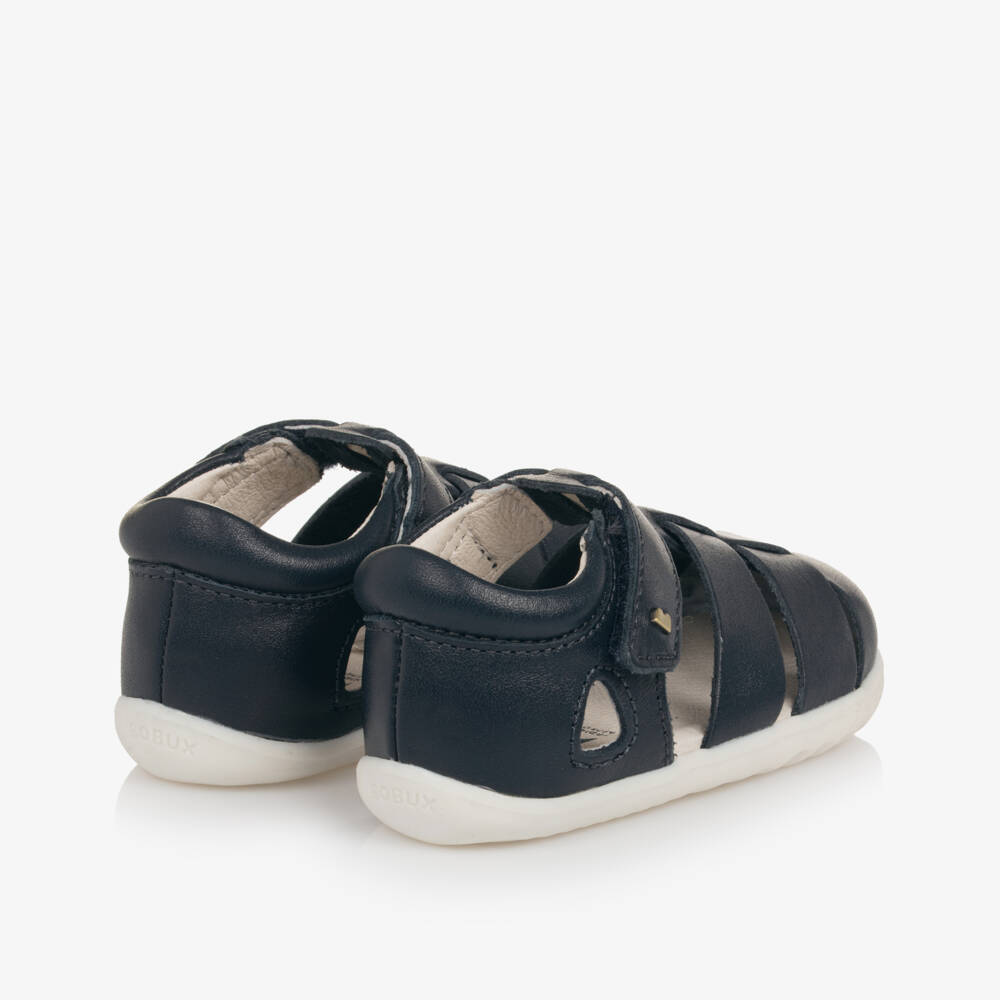 بوباكس Step Up-صنادل مشي جلدية زرقاء للأولاد | Childrensalon Outlet