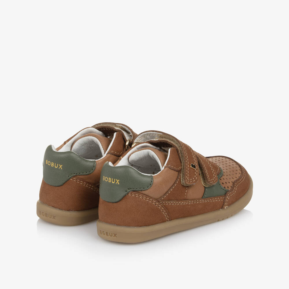 Bobux IWalk-Boys Brown Leather IWalk Trainers | Childrensalon Outlet