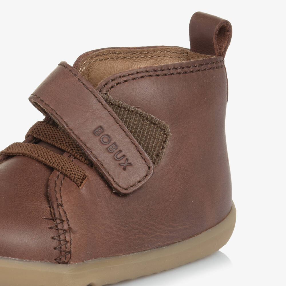 Bobux Step Up-Boys Brown Leather Step Shoes | Childrensalon Outlet