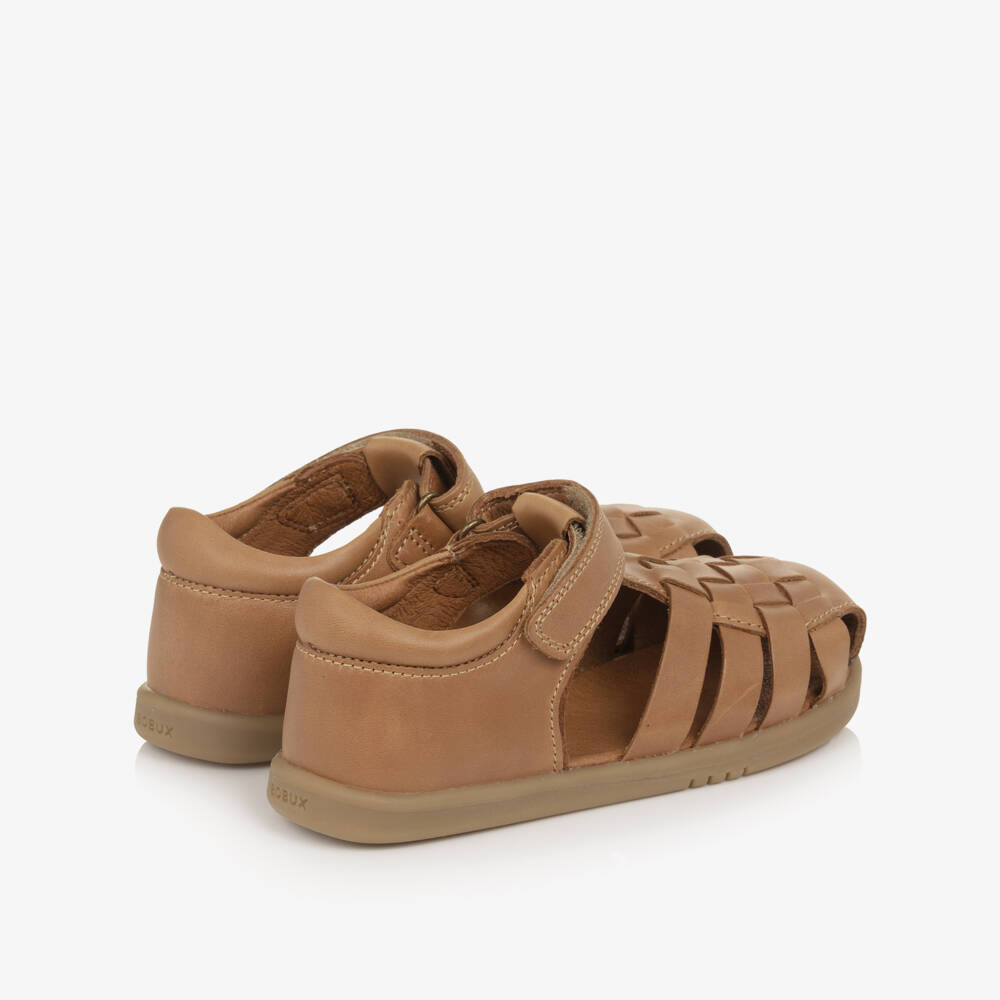 Bobux IWalk-Boys Caramel Brown Leather Sandals | Childrensalon Outlet