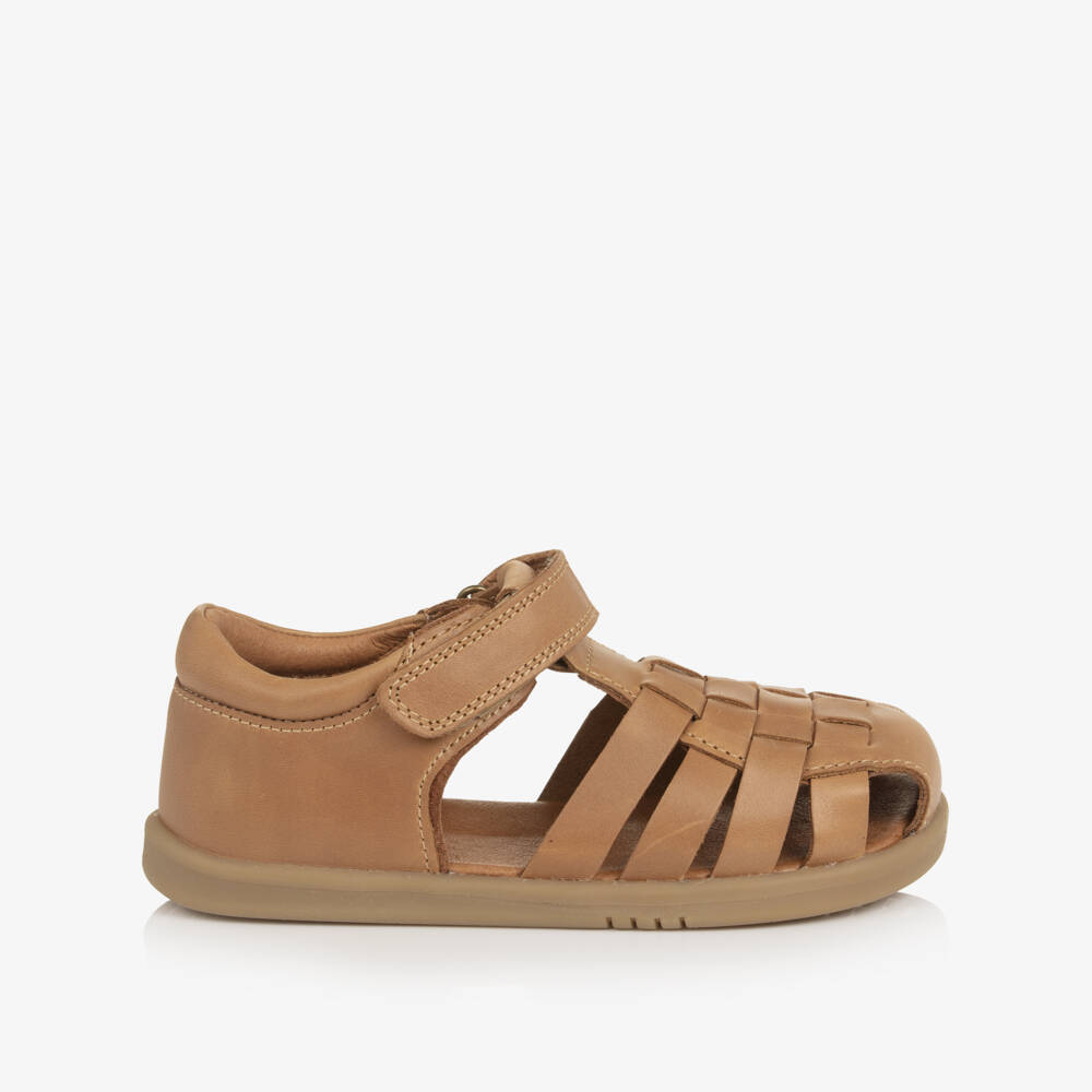 Bobux IWalk-Boys Caramel Brown Leather Sandals | Childrensalon Outlet