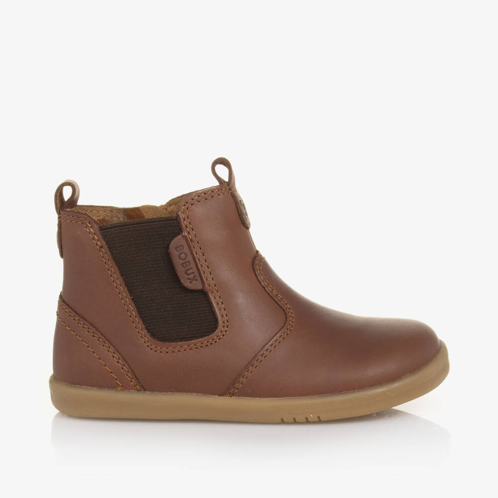 Bobux IWalk-Boys Chestnut Leather Ankle Boots | Childrensalon Outlet