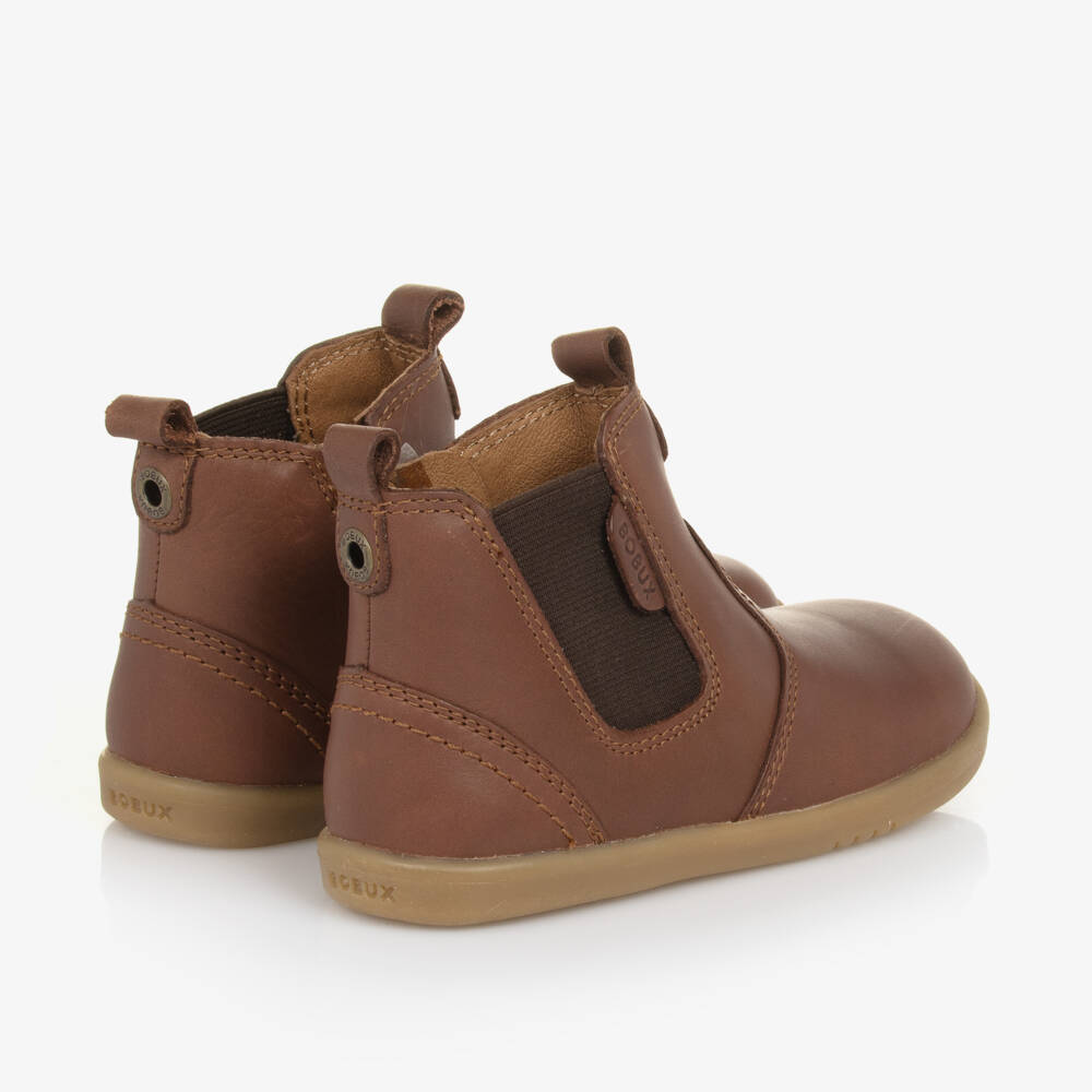 Bobux IWalk-Boys Chestnut Leather Ankle Boots | Childrensalon Outlet