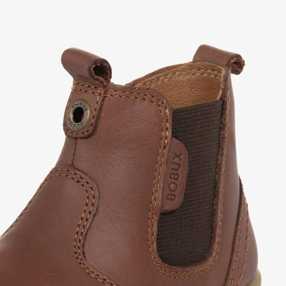 Bobux IWalk-Boys Chestnut Leather Ankle Boots | Childrensalon Outlet