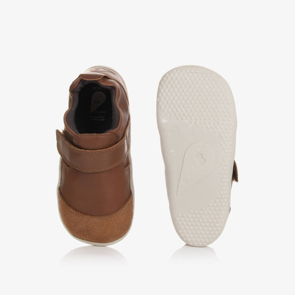 Bobux-Boys Chestnut Leather First Steps | Childrensalon Outlet