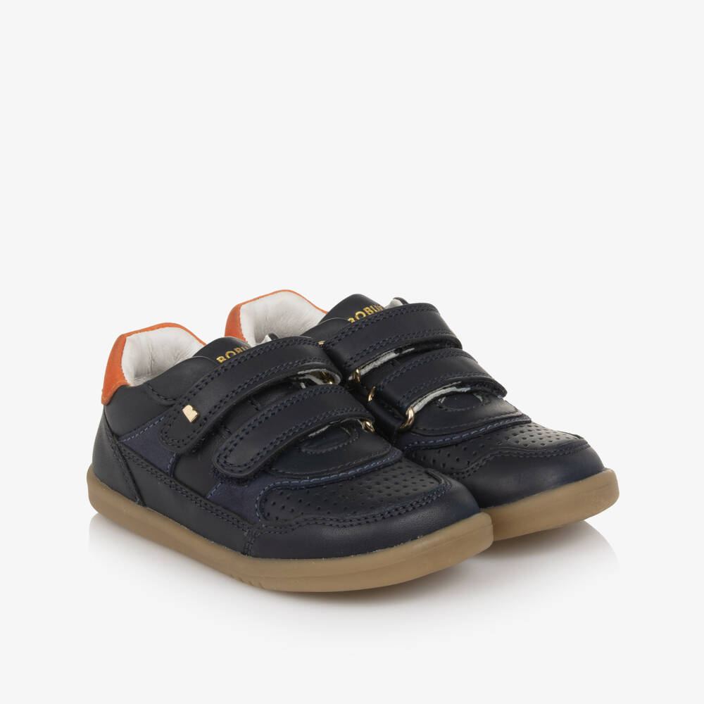 Bobux IWalk-Boys Navy Blue Leather IWalk Trainers | Childrensalon Outlet