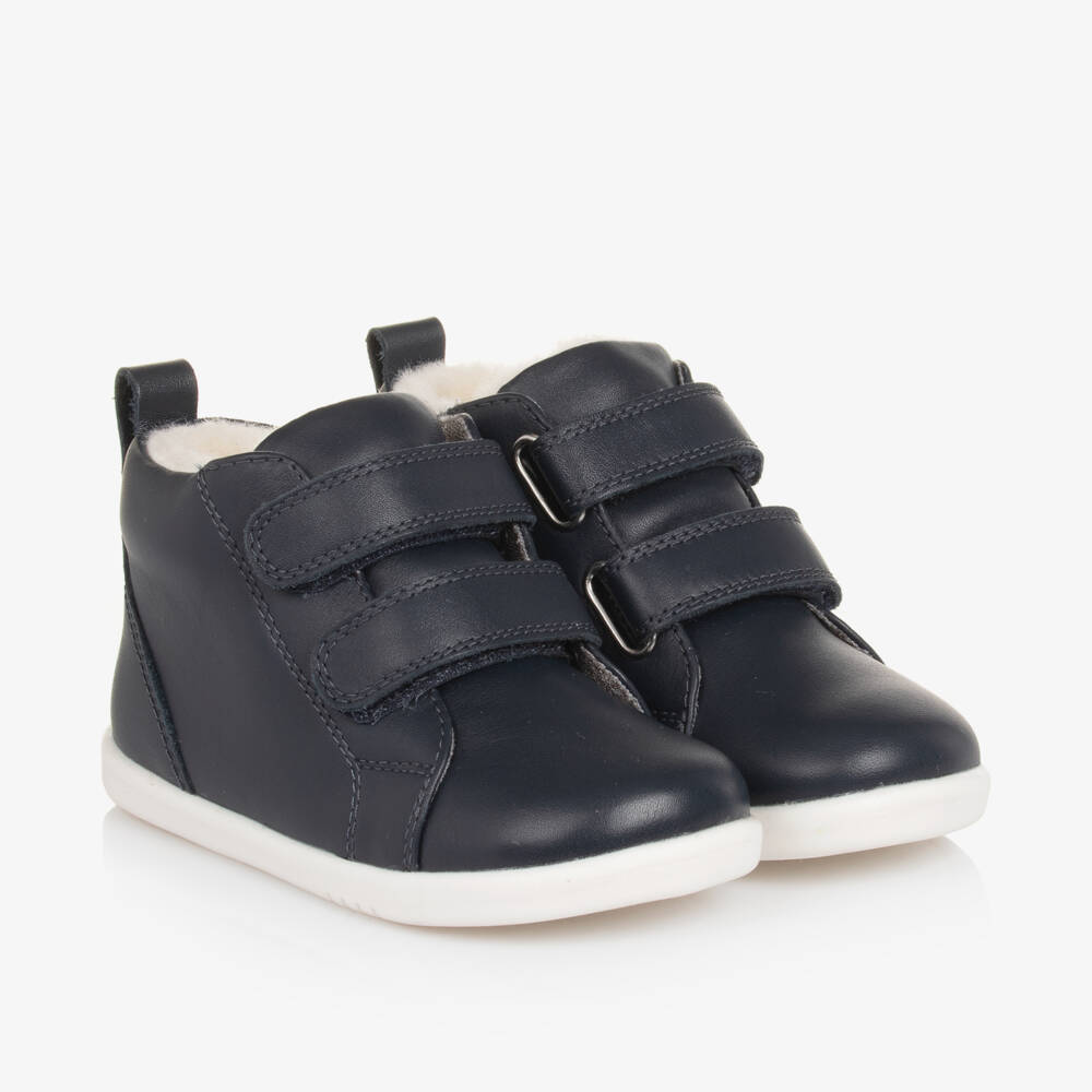 Bobux IWalk-Boys Navy Leather Adventure Sneakers | Childrensalon Outlet