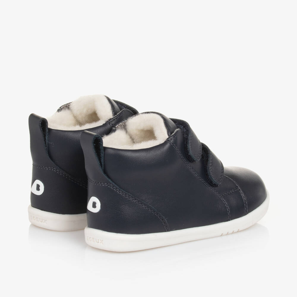 Bobux IWalk-Boys Navy Leather Adventure Sneakers | Childrensalon Outlet