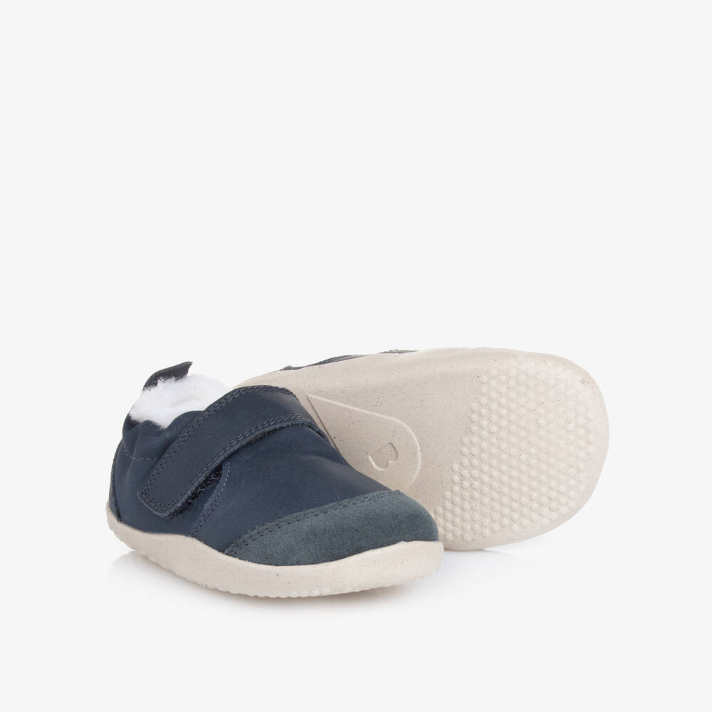 Bobux Xplorer-Boys Navy Leather First Steps Shoes | Childrensalon Outlet