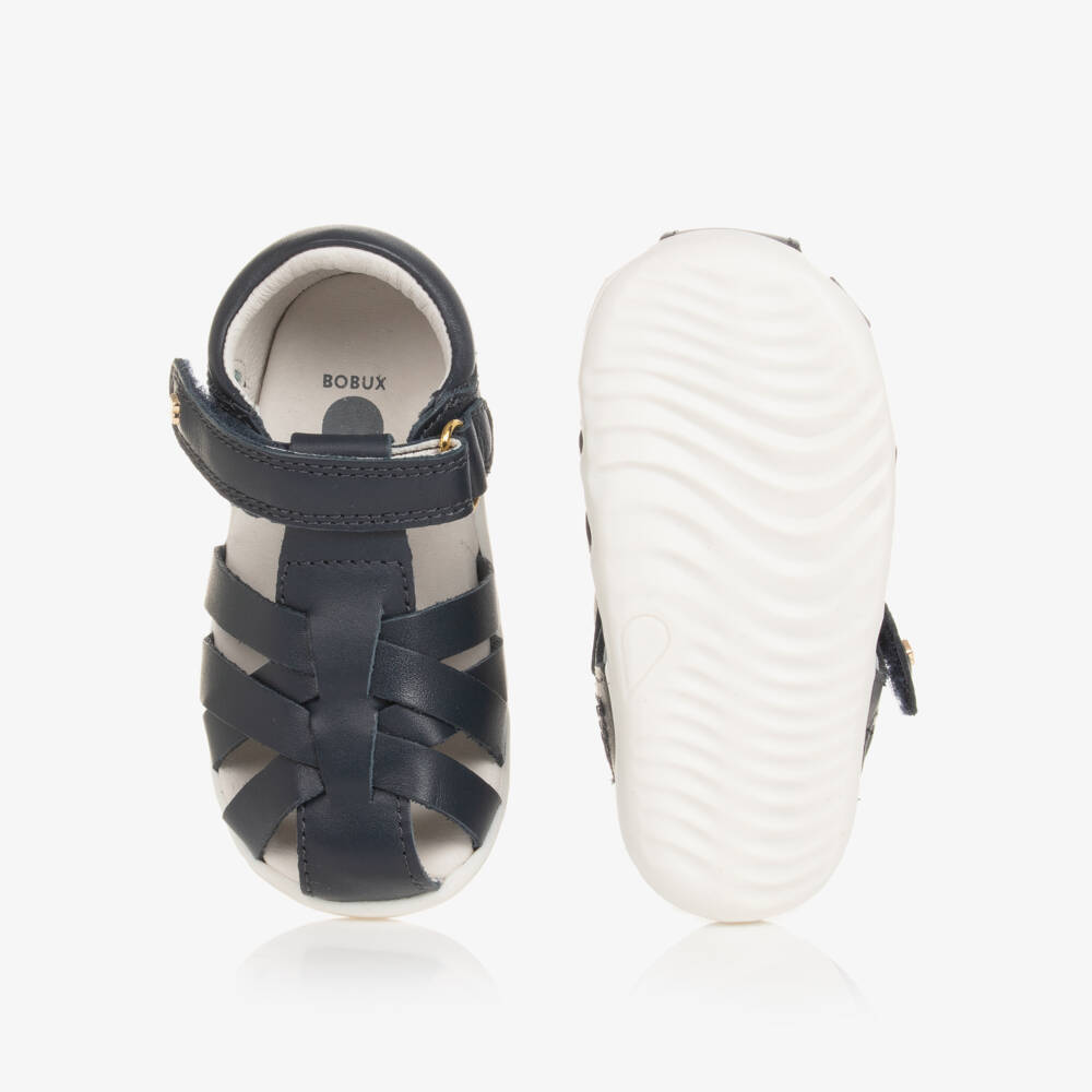 Bobux Step Up-Boys Navy Leather Walker Shoes | Childrensalon Outlet