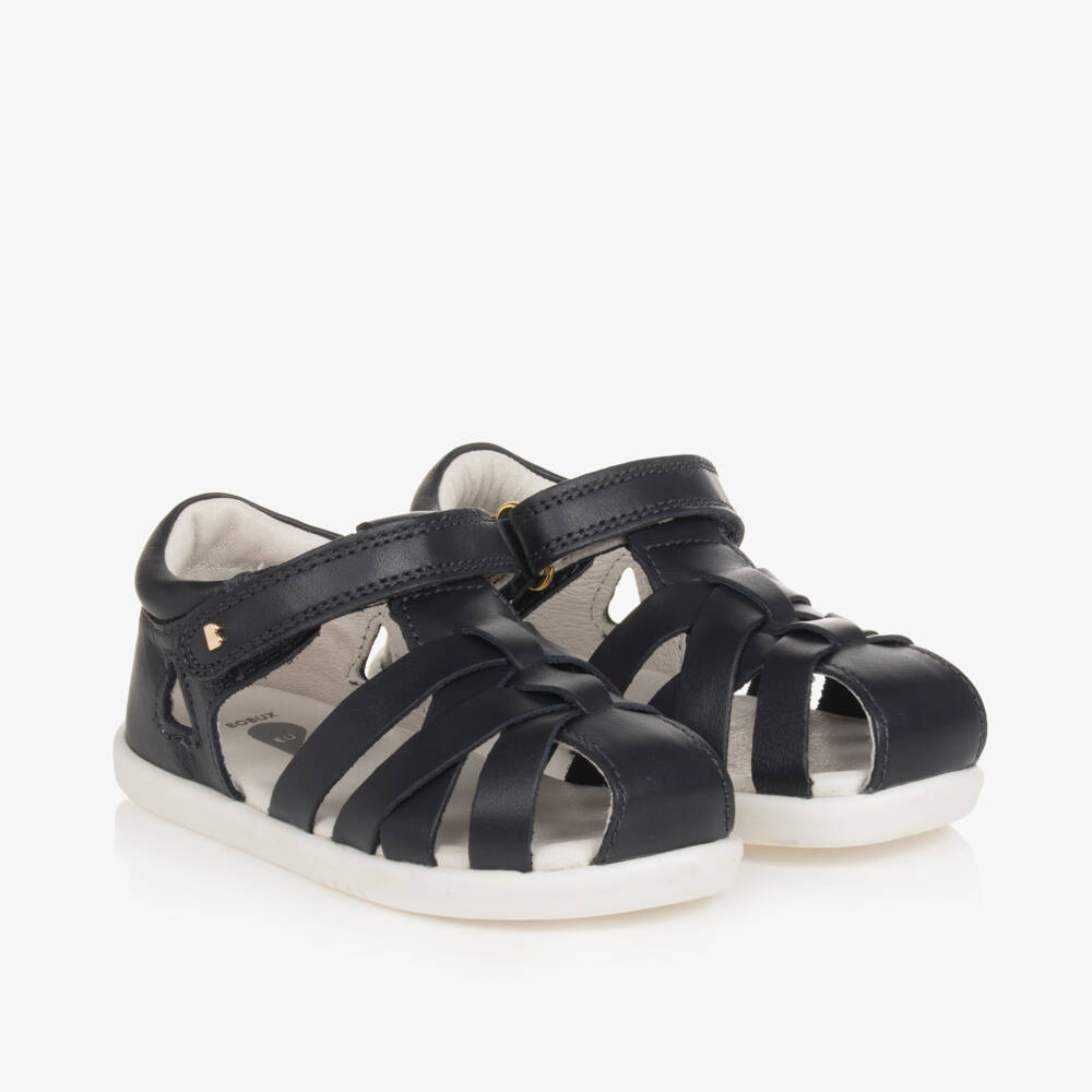 Bobux IWalk-Boys Navy Quickdry Leather Sandals | Childrensalon Outlet