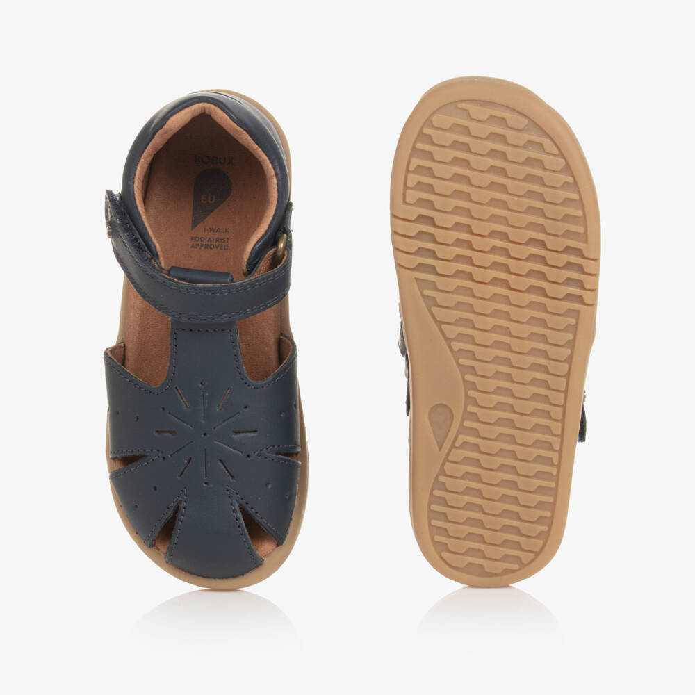 Bobux IWalk-Boys Navy Quickdry Leather Sandals | Childrensalon Outlet