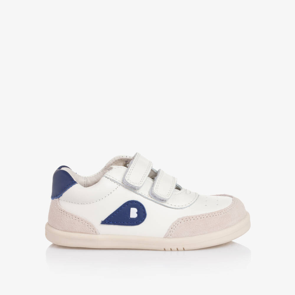 Bobux IWalk-Boys Navy & White Leather Sneakers | Childrensalon Outlet