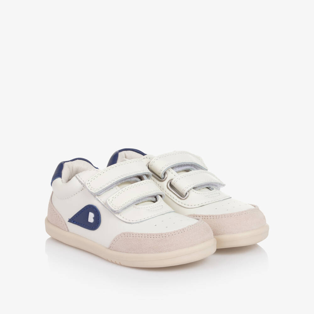 Bobux IWalk-Boys Navy & White Leather Sneakers | Childrensalon Outlet