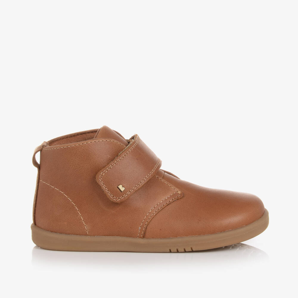 Bobux-Boys Tan Brown Leather Velcro Boots | Childrensalon Outlet