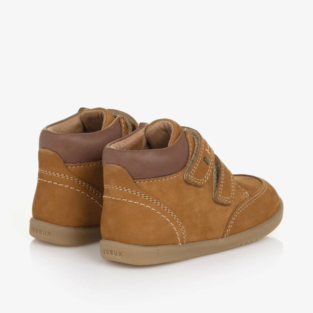 Bobux IWalk-Boys Tan Suede Velcro Ankle Boots | Childrensalon Outlet