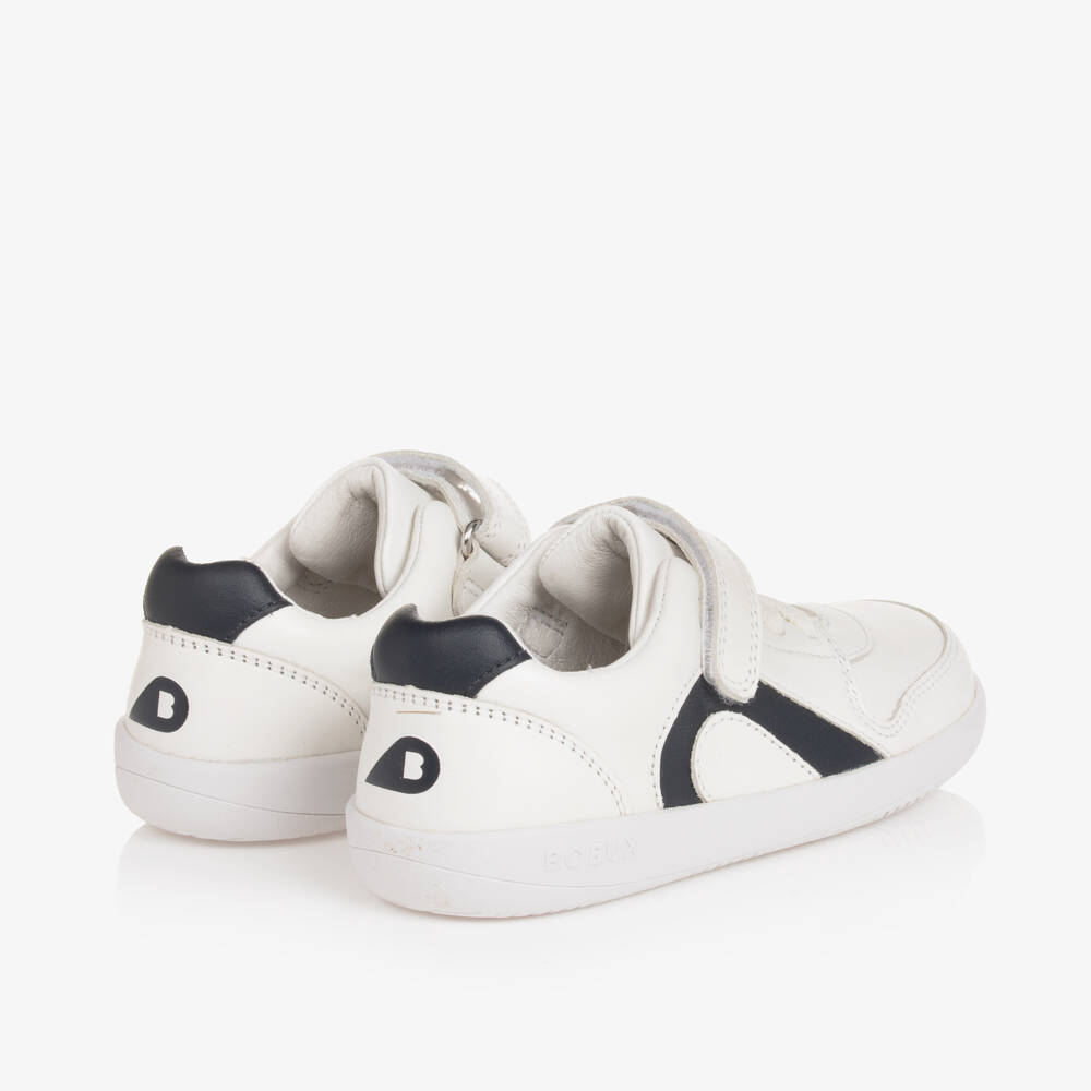 Bobux Kid +-Boys White & Blue Comet Sneakers | Childrensalon Outlet