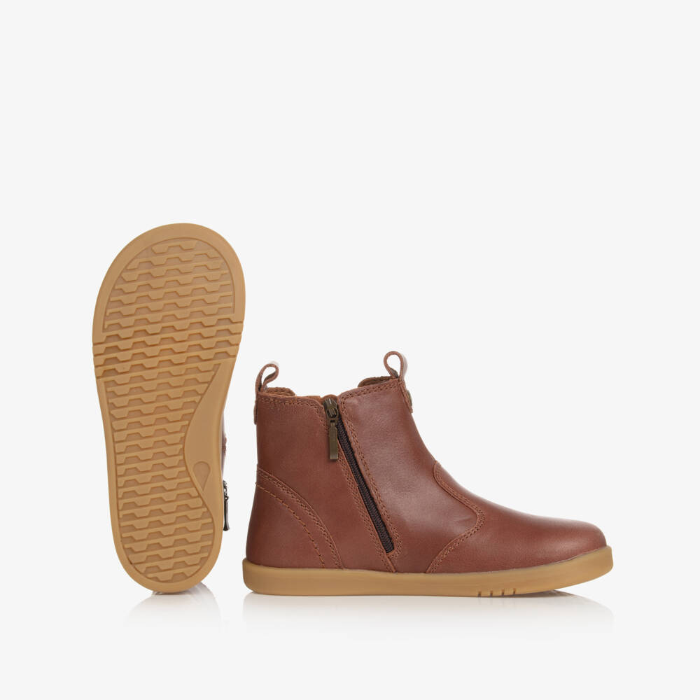 Bobux Kid +-Brown Leather Chelsea Boots | Childrensalon Outlet