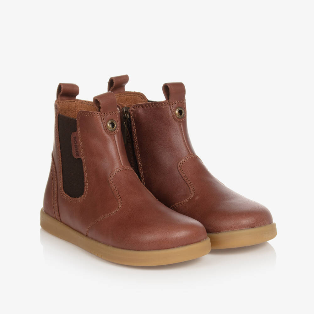 Bobux Kid +-Brown Leather Chelsea Boots | Childrensalon Outlet
