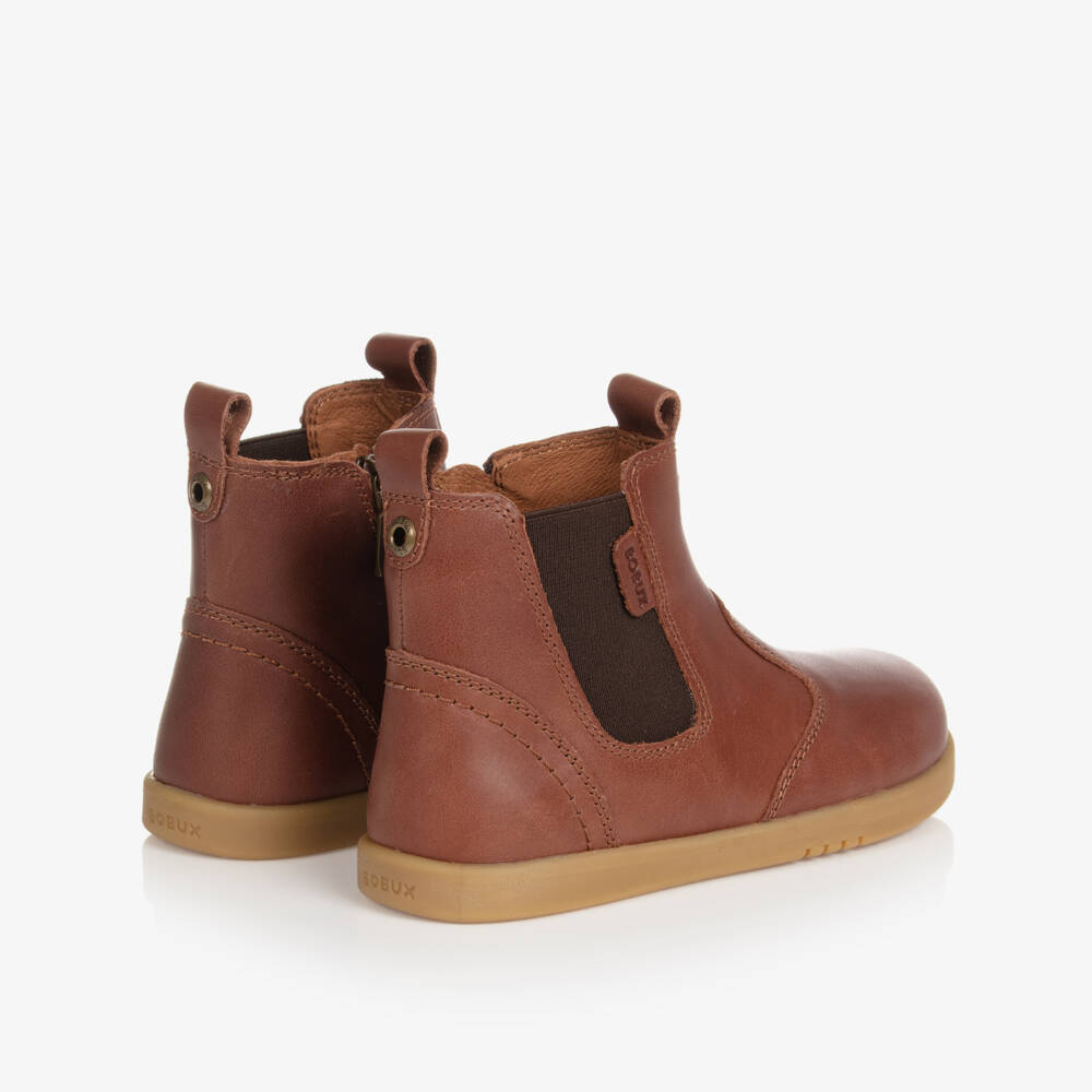 Bobux Kid +-Brown Leather Chelsea Boots | Childrensalon Outlet