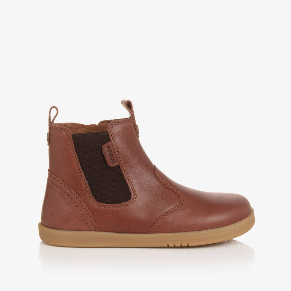 Bobux Kid +-Brown Leather Chelsea Boots | Childrensalon Outlet