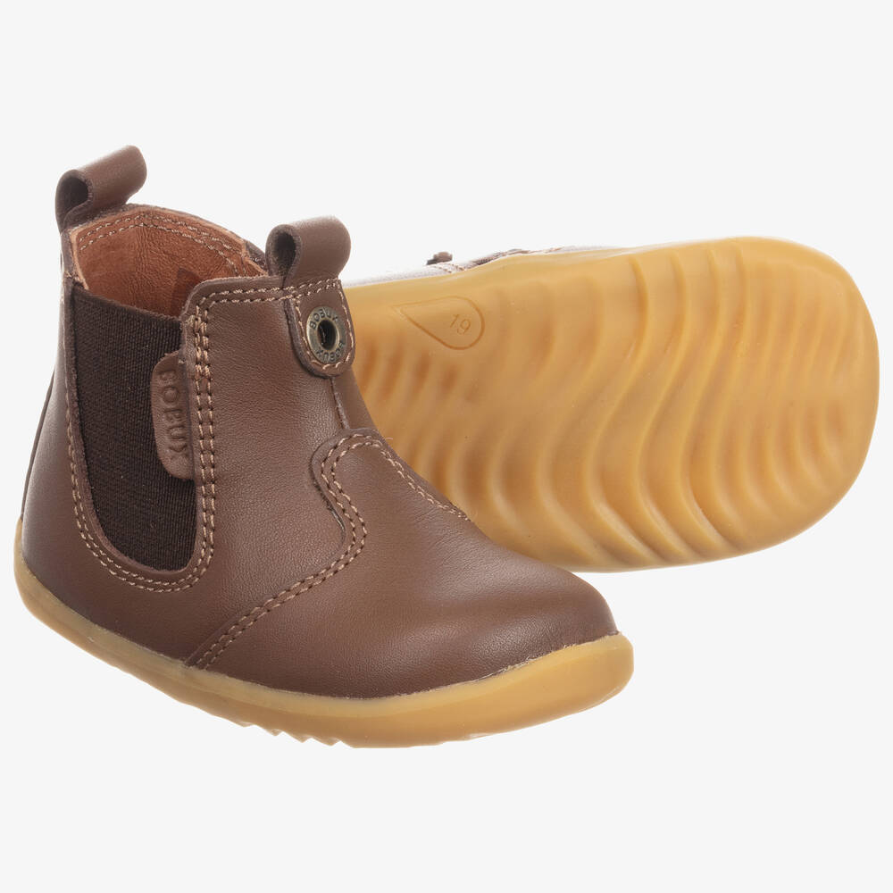 Bobux Step Up - Коричневые кожаные ботинки для малышей | Childrensalon