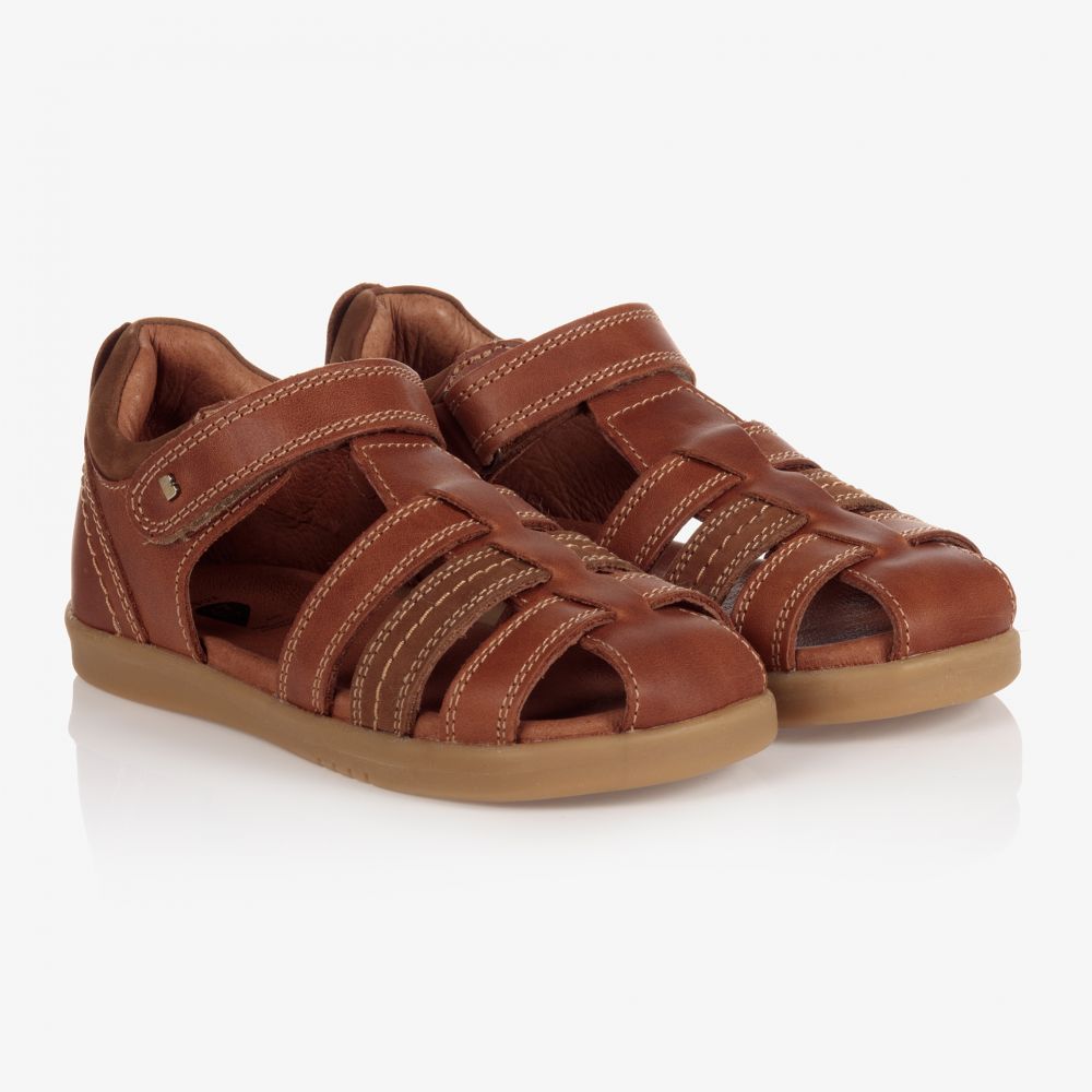 Bobux Kid + - Braune Ledersandalen  | Childrensalon