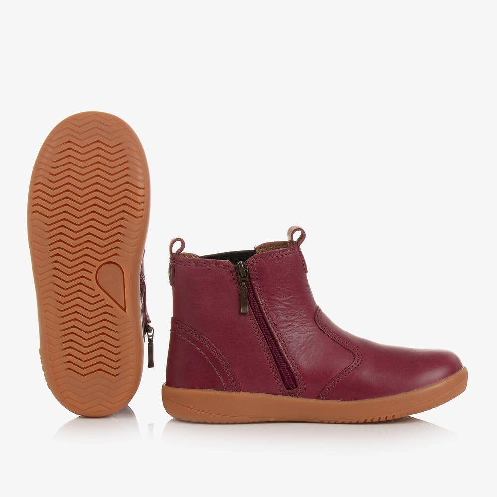 Bobux-Girls Burgundy Red Leather Chelsea Boots | Childrensalon Outlet