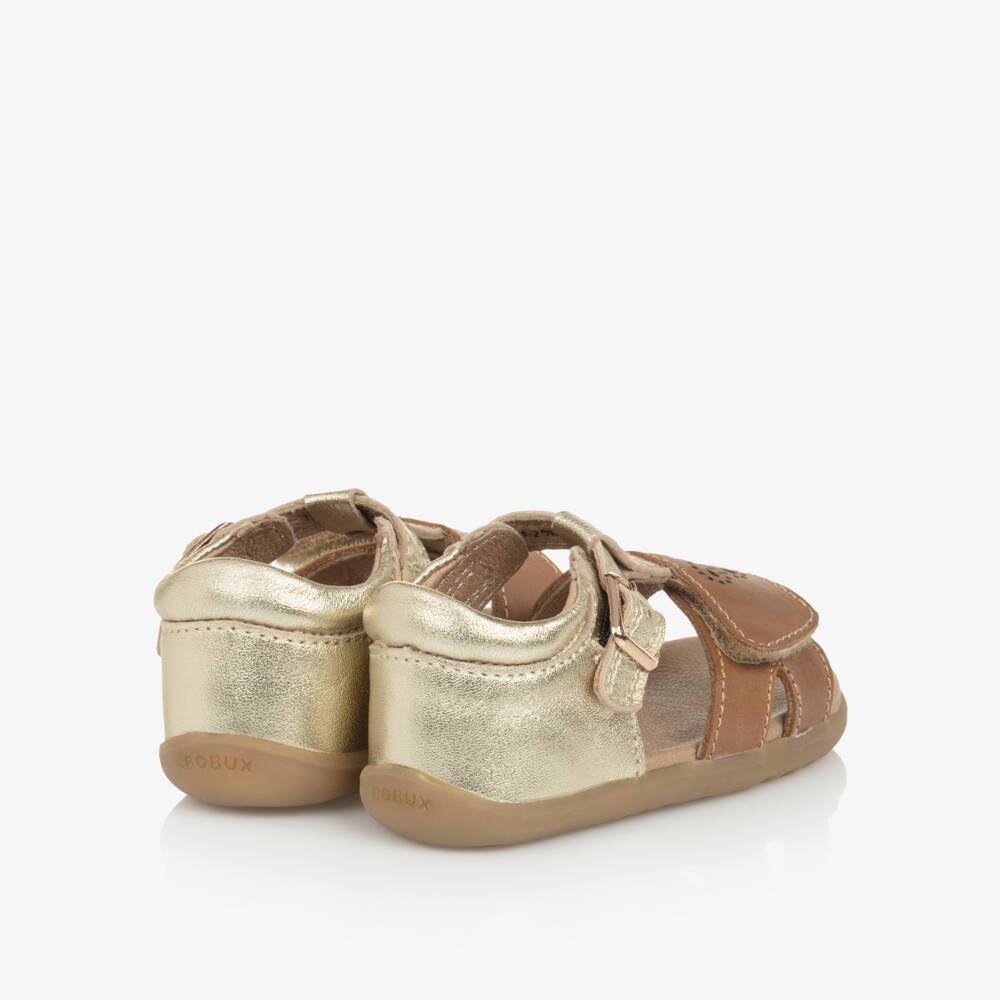 Bobux Совершенствуйтесь-Элегантные золотисто-коричневые ботинки для девочек | Childrensalon Outlet