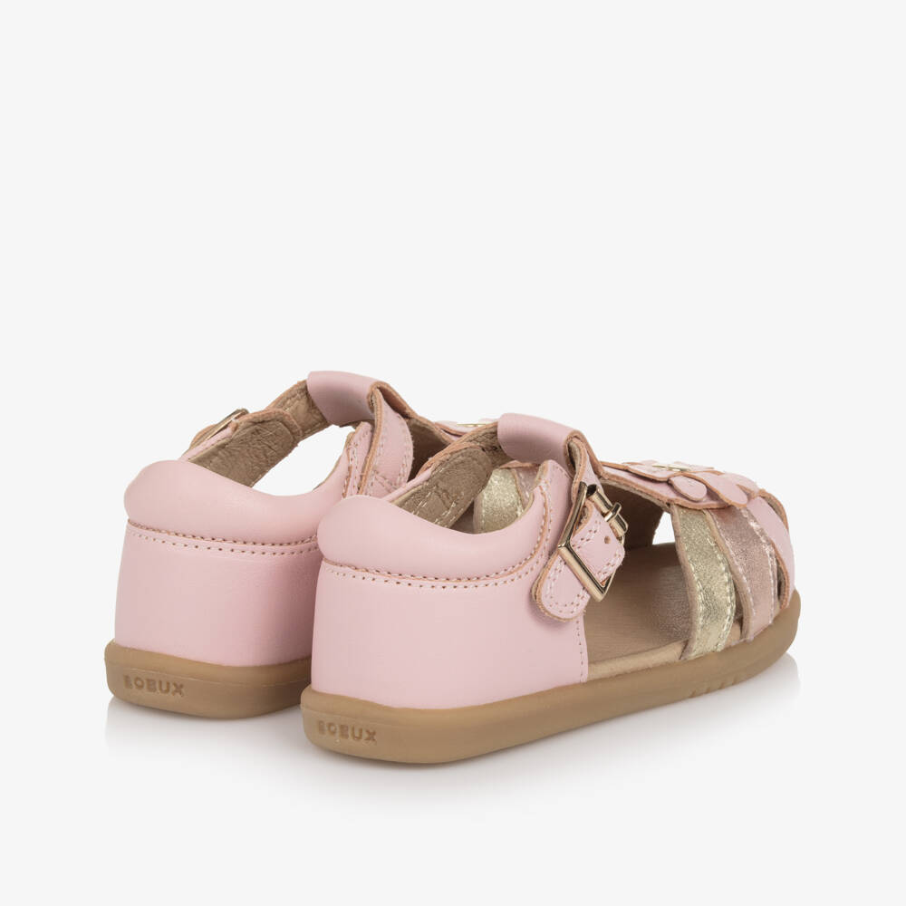 Bobux IWalk-Girls Floral Pink Leather Footwear | Childrensalon Outlet