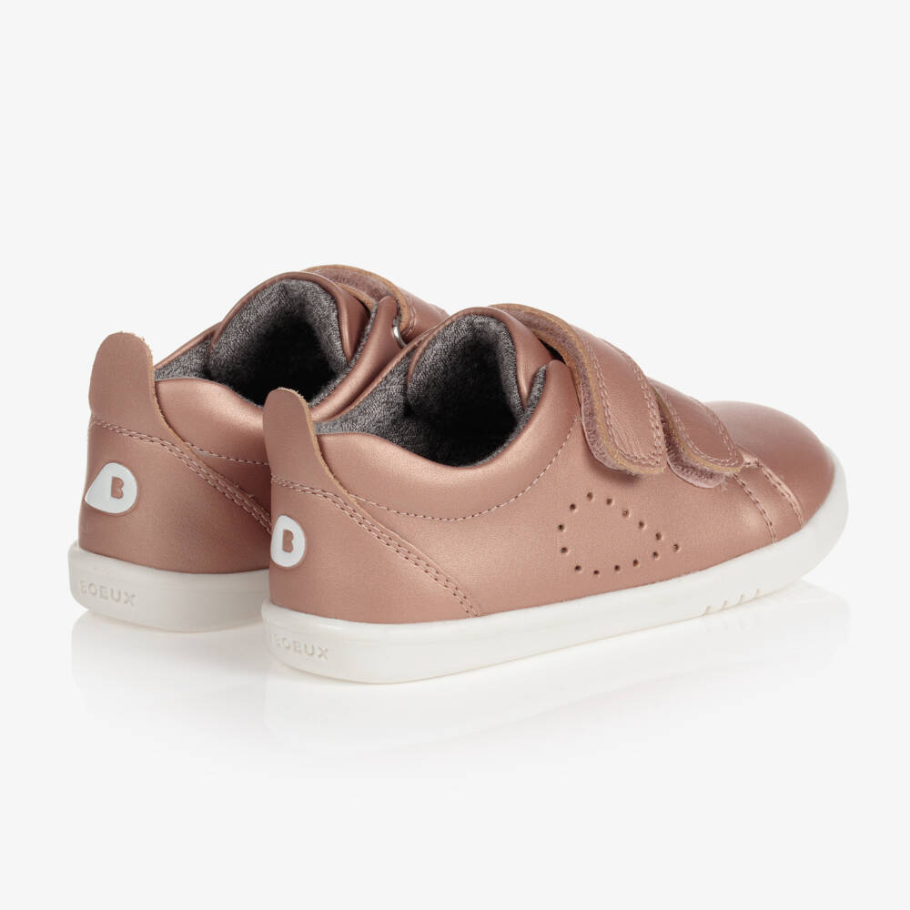 Bobux IWalk-أحذية جلدية وردية معدنية للبنات | Childrensalon Outlet