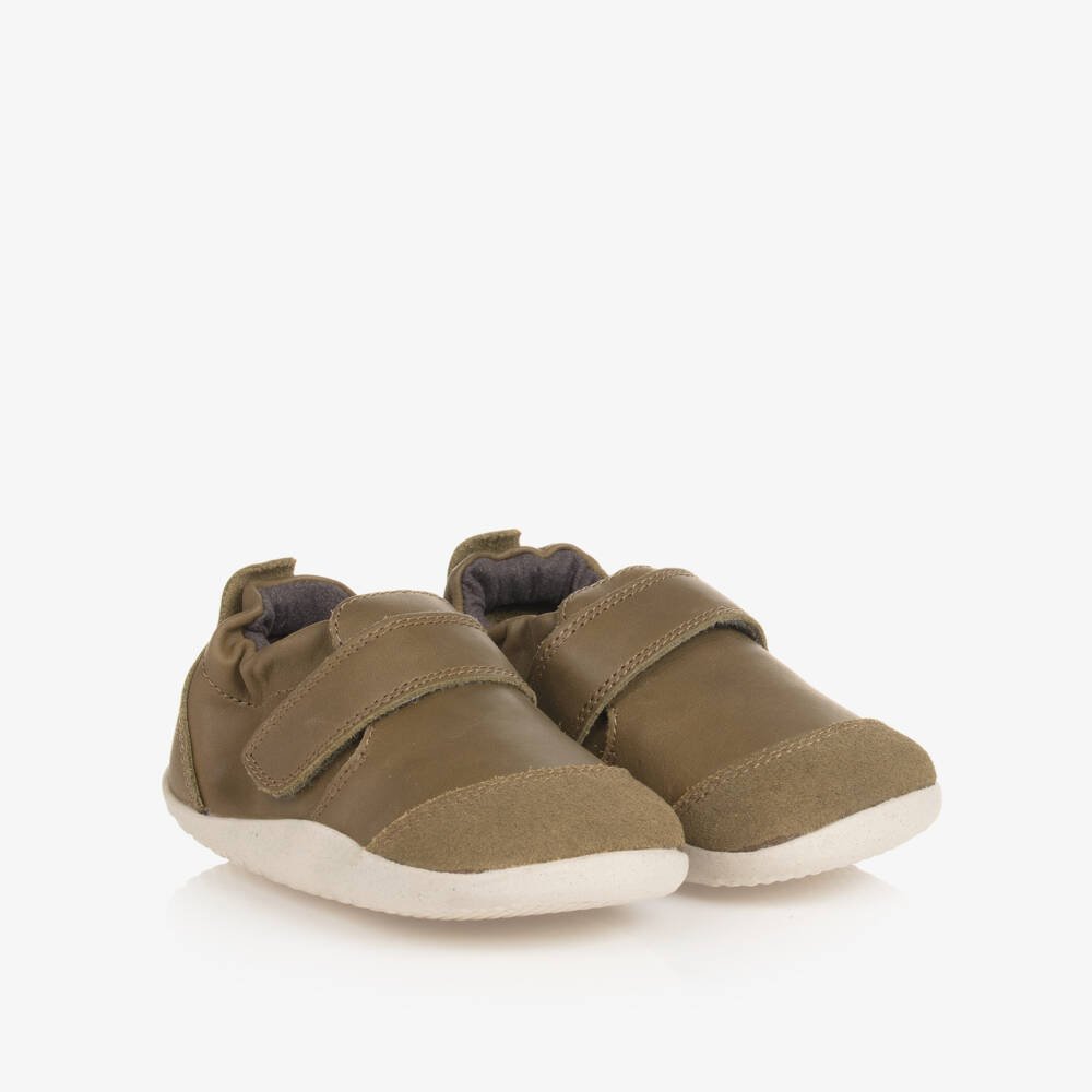 Bobux Xplorer-Girls Olive Leather Start Shoes | Childrensalon Outlet