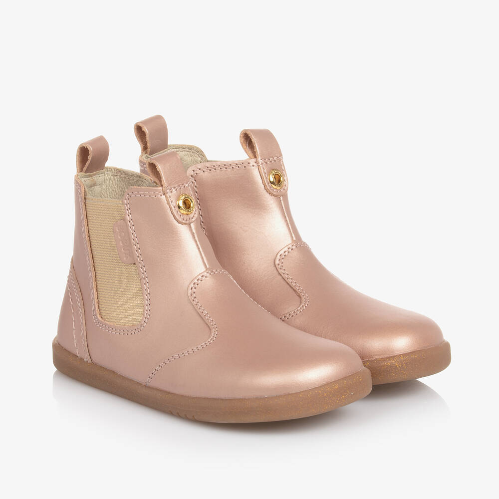 Bobux IWalk-Girls Pink Leather Ankle Boots | Childrensalon Outlet
