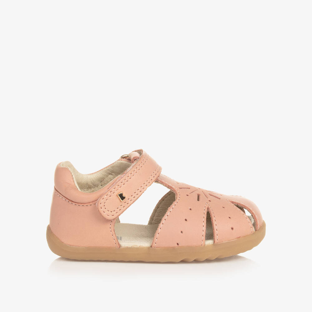 Bobux Step Up-Girls Pink Leather First Walker Sandals | Childrensalon Outlet