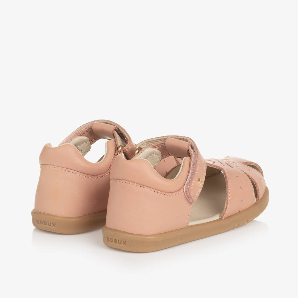 Bobux IWalk Girls Pink Leather Velcro Sandals Childrensalon Outlet