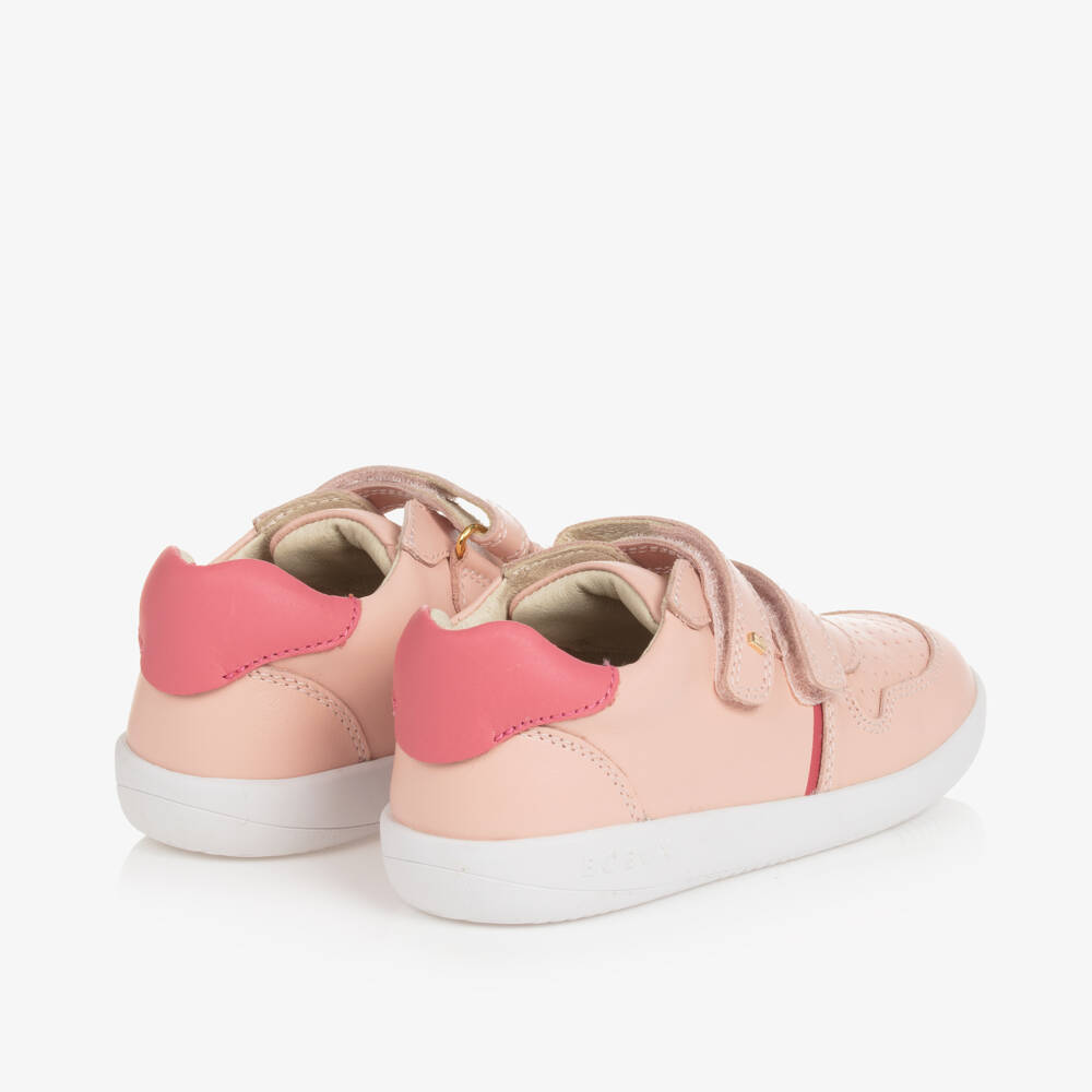Bobux Kid +-Girls Pink Leather Velcro Trainers | Childrensalon Outlet