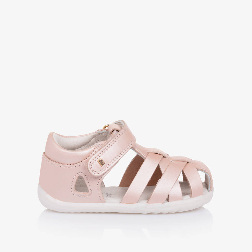 Bobux Step Up-Girls Pink Leather Velcro Walkers | Childrensalon Outlet
