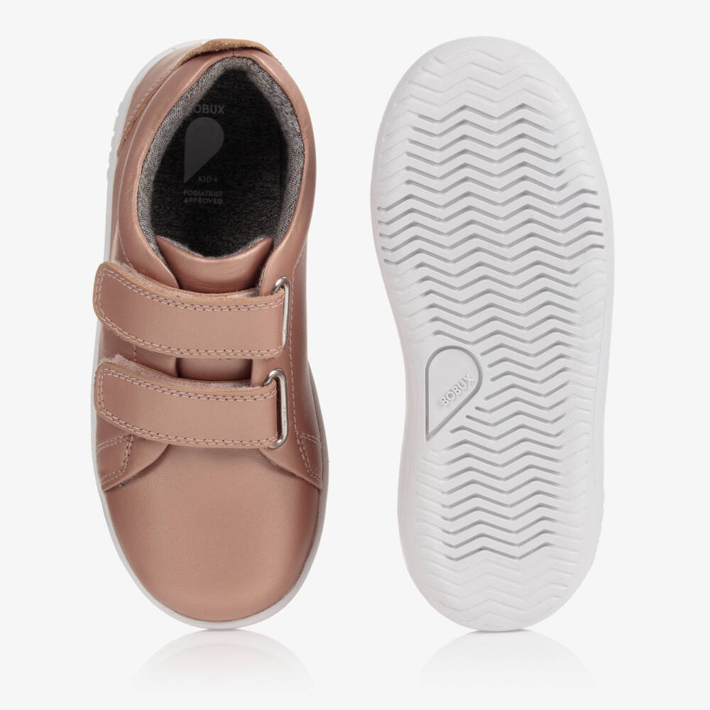 Bobux Кид+-Розовые металлические кожаные кроссовки для девочек | Childrensalon Outlet