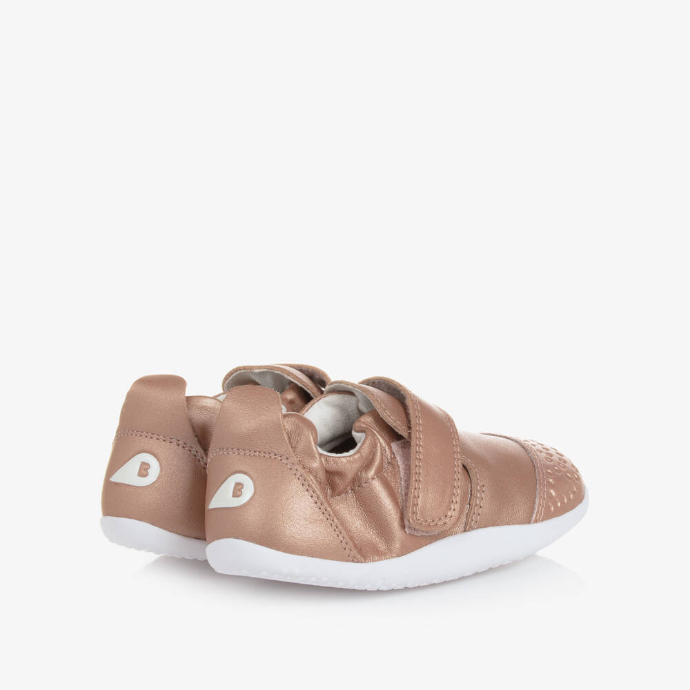 Bobux-Girls Rose Gold Leather First Walkers | Childrensalon Outlet