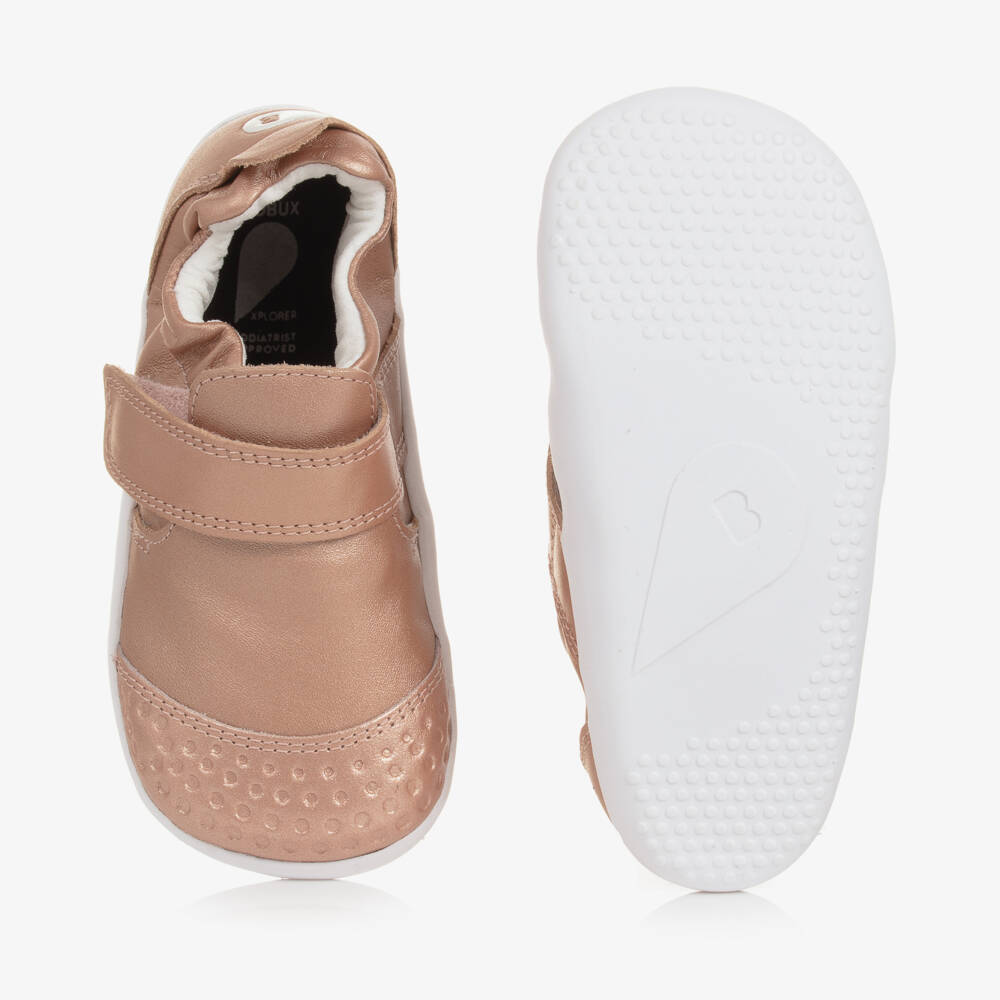Bobux-Girls Rose Gold Leather First Walkers | Childrensalon Outlet