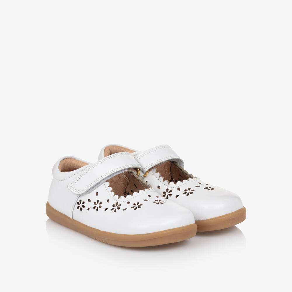 Bobux IWalk-Girls Scalloped Leather Velcro Mary Janes | Childrensalon Outlet