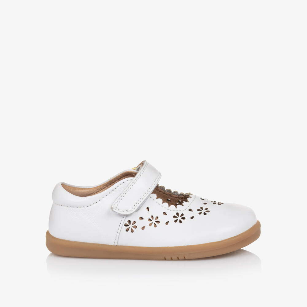 Bobux IWalk-Girls Scalloped Leather Velcro Mary Janes | Childrensalon Outlet